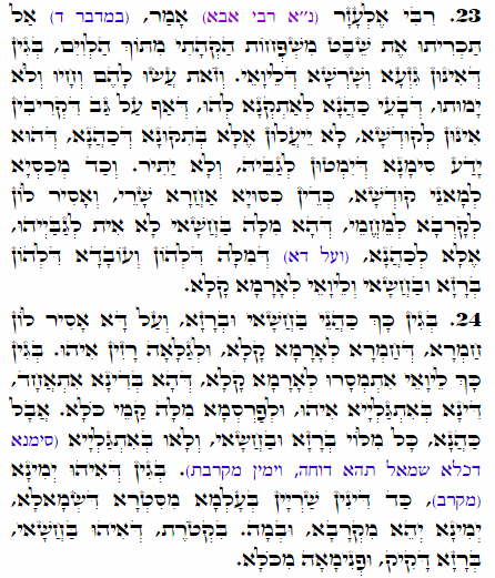 Holy Zohar text. Daily Zohar -1850