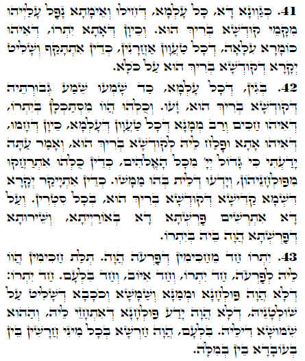 Holy Zohar text. Daily Zohar -2033