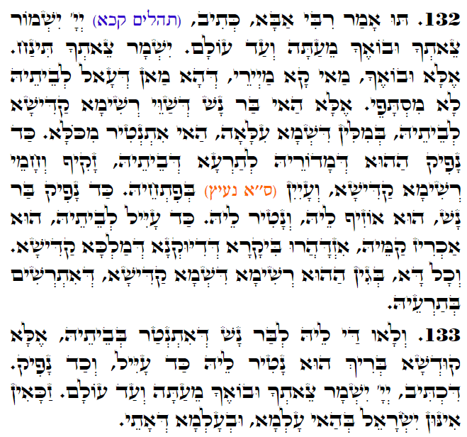 Holy Zohar text. Daily Zohar -3137