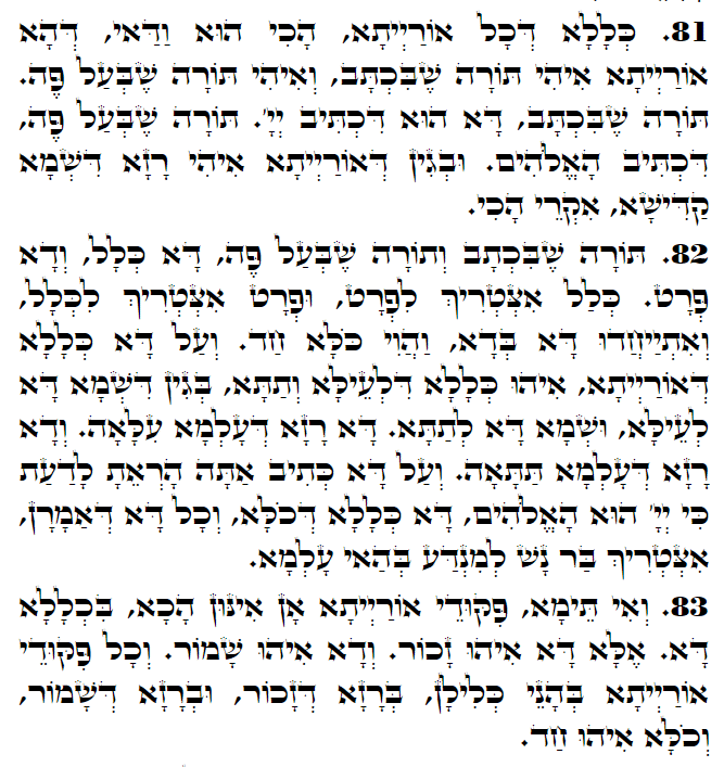 Holy Zohar text. Daily Zohar -3117