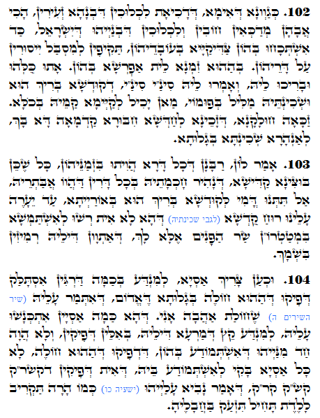Holy Zohar text. Daily Zohar -1106
